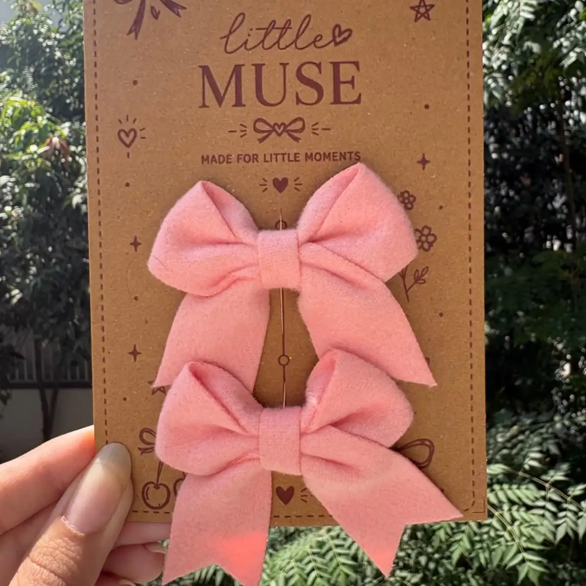 Fleece Fabric Peach Bows